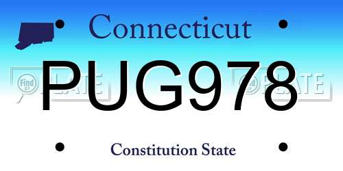 PUG978 Connecticut License Plate