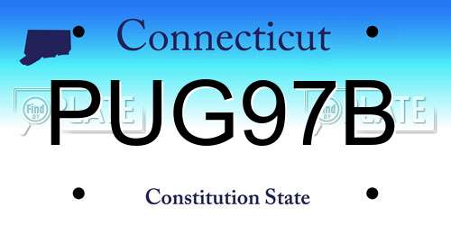 PUG97B Connecticut License Plate