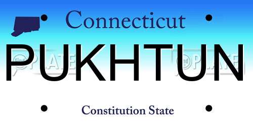 PUKHTUN Connecticut License Plate
