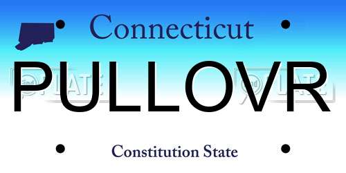 PULLOVR Connecticut License Plate