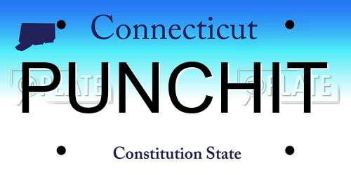 PUNCHIT Connecticut License Plate