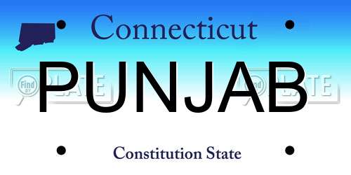 PUNJAB Connecticut License Plate