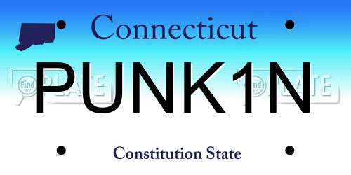 PUNK1N Connecticut License Plate