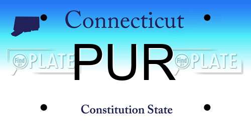 PUR Connecticut License Plate