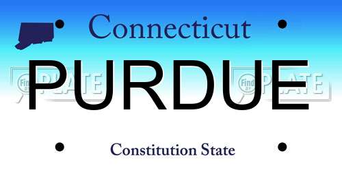 PURDUE Connecticut License Plate
