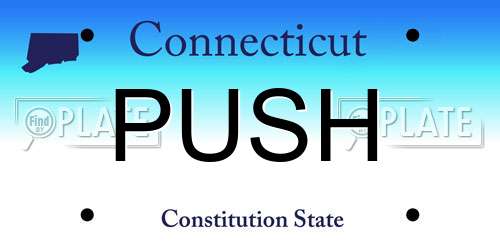 PUSH Connecticut License Plate