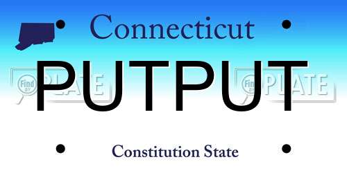 PUTPUT Connecticut License Plate