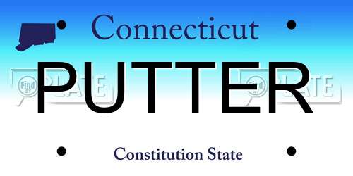 PUTTER Connecticut License Plate