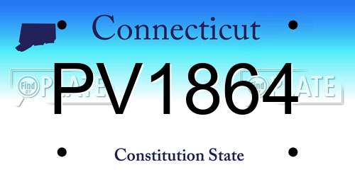 PV1864 Connecticut License Plate