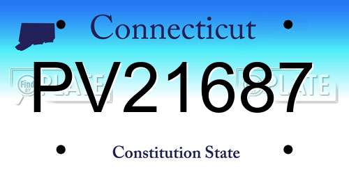 PV21687 Connecticut License Plate