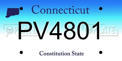 PV4801 Connecticut License Plate