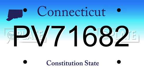 PV71682 Connecticut License Plate
