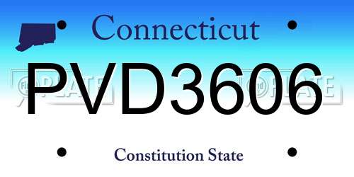 PVD3606 Connecticut License Plate