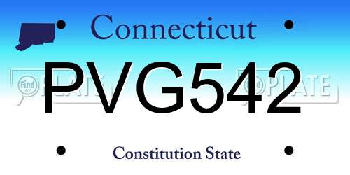 PVG542 Connecticut License Plate