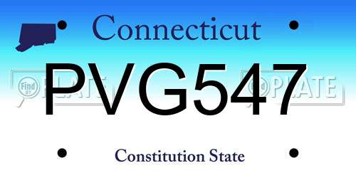 PVG547 Connecticut License Plate