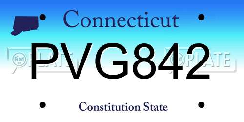 PVG842 Connecticut License Plate