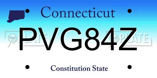 PVG84Z Connecticut License Plate