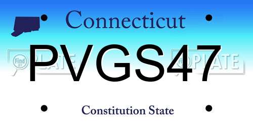 PVGS47 Connecticut License Plate