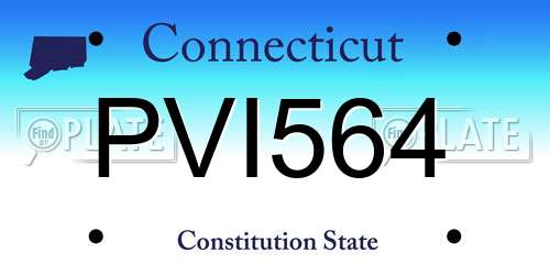 PVI564 Connecticut License Plate