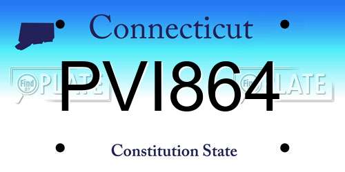 PVI864 Connecticut License Plate