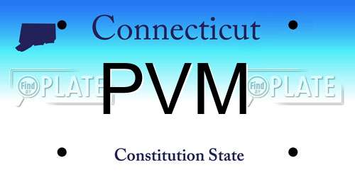 PVM Connecticut License Plate