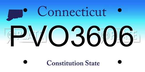 PVO3606 Connecticut License Plate
