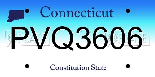 PVQ3606 Connecticut License Plate