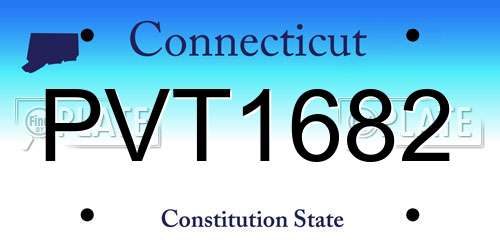 PVT1682 Connecticut License Plate