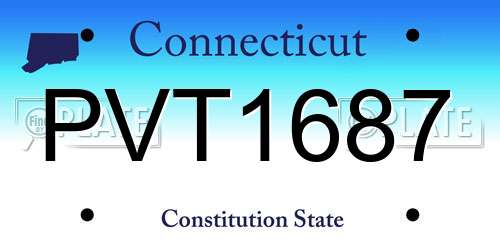 PVT1687 Connecticut License Plate