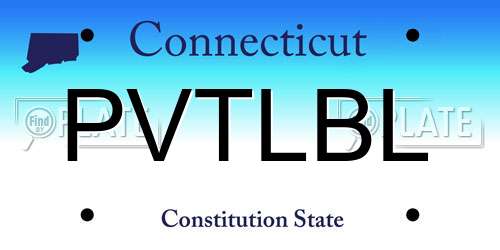 PVTLBL Connecticut License Plate