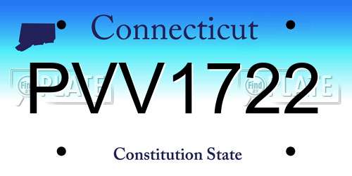 PVV1722 Connecticut License Plate