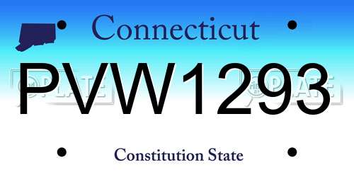 PVW1293 Connecticut License Plate