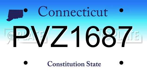 PVZ1687 Connecticut License Plate