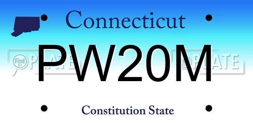 PW20M Connecticut License Plate