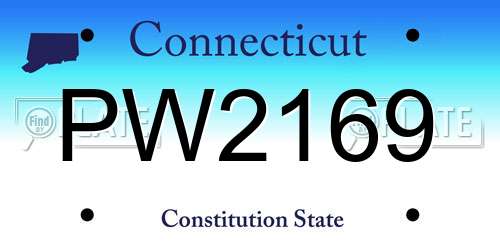 PW2169 Connecticut License Plate