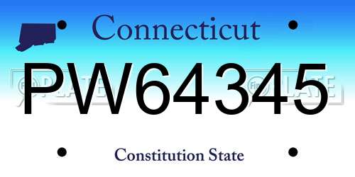 PW64345 Connecticut License Plate