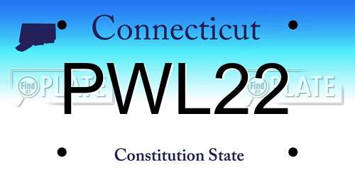 PWL22 Connecticut License Plate