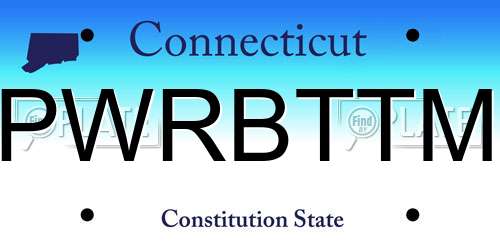 PWRBTTM Connecticut License Plate