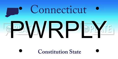 PWRPLY Connecticut License Plate