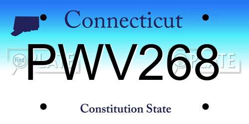 PWV268 Connecticut License Plate