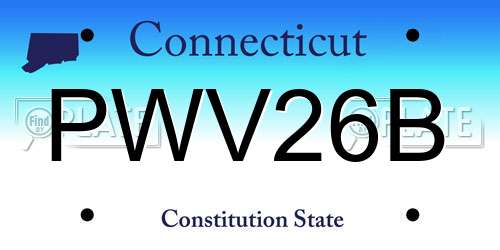 PWV26B Connecticut License Plate