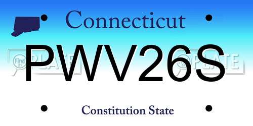PWV26S Connecticut License Plate