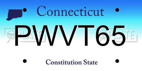 PWVT65 Connecticut License Plate