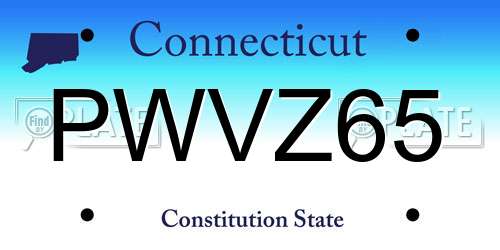 PWVZ65 Connecticut License Plate