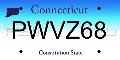 PWVZ68 Connecticut License Plate