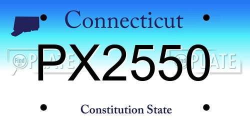 PX2550 Connecticut License Plate