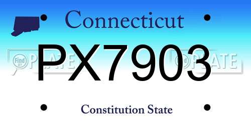 PX7903 Connecticut License Plate