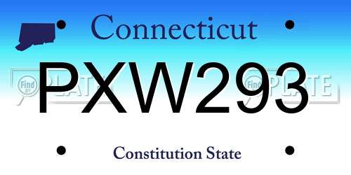 PXW293 Connecticut License Plate