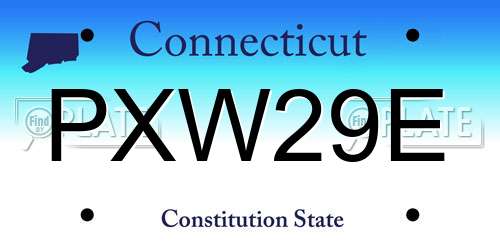 PXW29E Connecticut License Plate