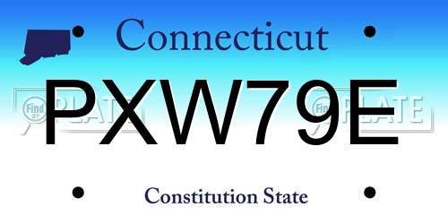 PXW79E Connecticut License Plate